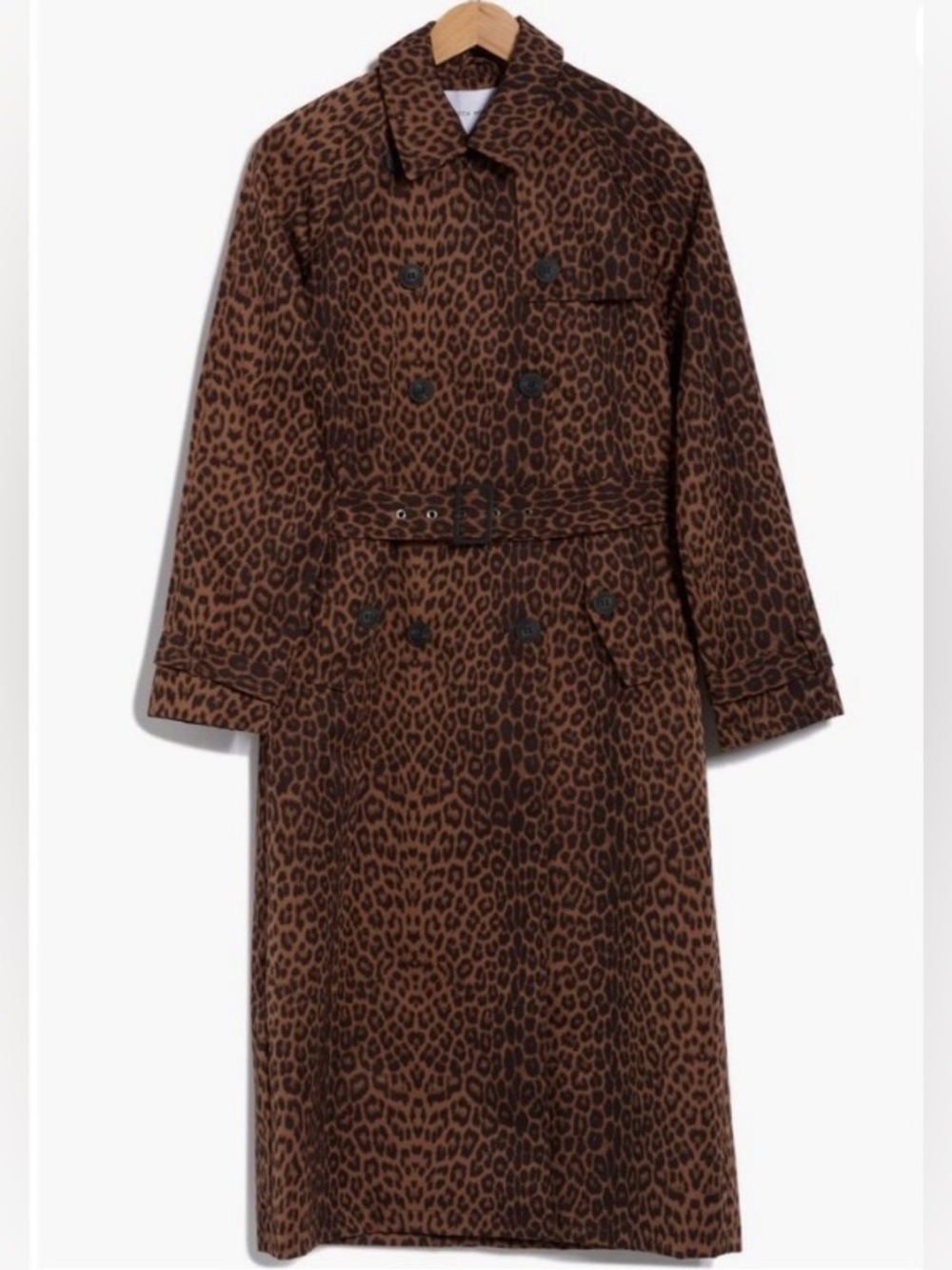 NWT Rebecca Minkoff Leopard Print Belted Tench Coat - Brown & Black. Size Small.